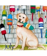 Labrador Buoys Nautical July Dog Days Poster Calendar 14 x 11&quot; Art DWDDCal - $41.01 CAD