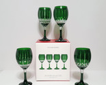 NEW Williams Sonoma Set of 4 GREEN Wilshire Jewel Cut Mixed Wine Glasses... - $229.99