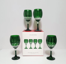 NEW Williams Sonoma Set of 4 GREEN Wilshire Jewel Cut Mixed Wine Glasses 15 OZ - £183.41 GBP