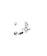 Storeroom Closet Mortise Trim Only with L Lever &amp; LN Rose, Satin Chrome - $767.90 CAD