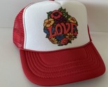 Love Trucker Hat adjustable Red Good Vibes Cap Beach Sun Hat SnapBack Ne... - $17.56