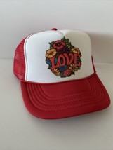 Love Trucker Hat adjustable Red Good Vibes Cap Beach Sun Hat SnapBack New Unworn - £13.21 GBP