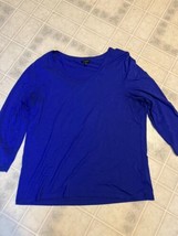 The Talbots Tee XL Cobalt Blue Solid Round Neck 3/4 Sleeve tee - $25.66