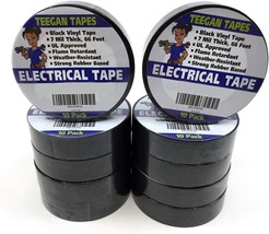 Electrical Tape - Black Vinyl Electric Tape (10 Pack) | Thin | 7 Mil Wire Tape | - £29.67 GBP