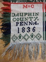 1836 Antique Signed Mc Dauphin County Penna Pa Coverlett Folk Art Bird Pa Dutch - £385.48 GBP