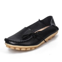 Flats Women Genuine Leathe Shoes Moccasins Mother Loafers Soft boat Leisure Flat - £37.72 GBP