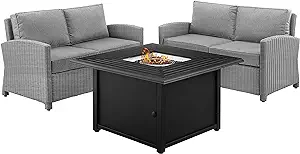 Crosley Furniture KO70170GY-GY Bradenton Outdoor Wicker 3-Piece Seating ... - $2,434.99