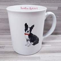 Fringe Studio &quot;Boston Terrier&quot; Puppy Dog 12 oz. Coffee Mug Cup White - £11.48 GBP