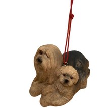 Midwest CBK Brown Lhasa Apso Momma Dog with Puppy Ornament  - £5.25 GBP