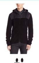 Kenneth Cole REACTION Mens Chunky Marled Hoody, Black, XL - $34.45