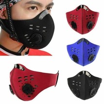 Reusable Activated Carbon Filter Valves Cycling Face Mask Sports Blue Red Black - £5.25 GBP+