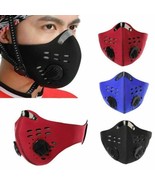 Reusable Activated Carbon Filter Valves Cycling Face Mask Sports Blue Re... - £5.24 GBP+