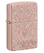 Gorgeous Deep Carved Design Rose Gold Armor Zippo Lighter - $85.45