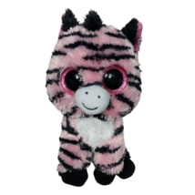 Ty Beanie Boos Zoey Pink Black Zebra Safari Zoo Glitter Eyes Plush 2015 ... - £16.34 GBP