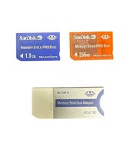 SONY Memory Stick Duo Adaptor 2 SanDisk Cards (1GB+256MB) Free Domestic ... - $640.42 MXN
