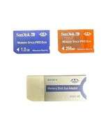 SONY Memory Stick Duo Adaptor 2 SanDisk Cards (1GB+256MB) Free Domestic ... - $640.42 MXN