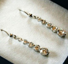 1.87ctw Diamond Alternatives Journey Dangle Earrings 14k White Gold over Base  - $27.92