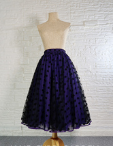 A-line Floral Tulle Midi Skirt Outfit Women Plus Size Layered Tulle Skirt image 9