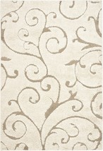 Safavieh Florida Shag Collection 5&#39;3&quot; X 7&#39;6&quot; Cream/Beige, Inch Thick Are... - £133.48 GBP