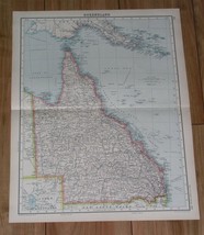 1924 Vintage Map Of Queensland Brisbane Australia - £15.08 GBP