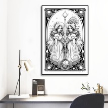 Gemini Black and White Framed Mural 12&#39; X 18&#39; Home Decor Wall Art  - £36.01 GBP
