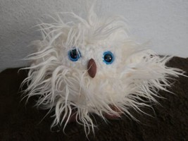 Jellycat Olive Owl Plush Stuffed Animal 7&quot; Blue Eyes Fluffy Hair Ivory White - £17.07 GBP