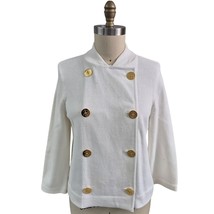 VTG Lauren Jeans Co Ralph Lauren Cotton White Sweater DB Anchor Buttons ... - $68.31