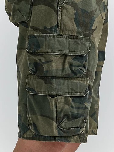 Wrangler Authentics Men's Premium Twill Cargo Shorts Big And Tall Green Camo 50 Item image 5