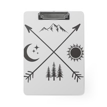 Personalized Custom Clipboard Rustic Outdoor Symbol Mountain Moon Sun Fo... - £38.08 GBP