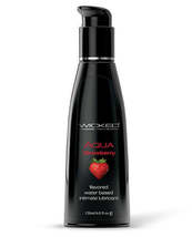 Wicked Sensual Care Aqua Water Based Lubricant - 4 oz Strawberry - £25.08 GBP