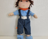 HABA Graham Boy Doll Plush Outfit Hat Scarf Shoes Brown Hair Toy 12” HTF - £15.47 GBP