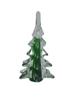 Vtg 8.5&quot; Art Glass Christmas Tree Green &amp; Clear Bubble-Inclusive Holiday... - $406.89 MXN