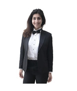 Womans Tuxedo Jacket with Notched Collar &amp; Satin Trim - £35.96 GBP