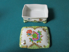Hungarian Herend Covered Square Floral Trinket Box - £96.91 GBP
