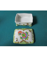 HUNGARIAN HEREND COVERED SQUARE FLORAL TRINKET BOX  - £97.08 GBP