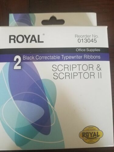 Two ROYAL Black Electronic Typewriter Ribbon Correctable Film Cartridge 013045 - $30.11