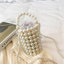Fashion Acrylic Pearl Chain Mini Shoulder Bags for Women Clutches Purse Small Ha - £29.98 GBP