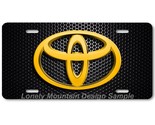 Toyota New Logo Inspired Art Gold/Mesh FLAT Aluminum Novelty License Tag... - $17.99