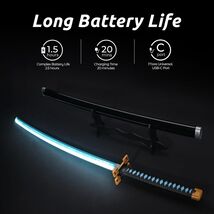 41" Rechargeable LED Glowing Anime Muichiro Cosplay Nichirin Katana Demon Sword  image 2