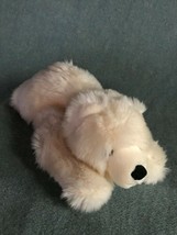 Gently Used Fluffy White Plush Lying Down Polar Bear Hand Puppet – 5.5 i... - $11.29