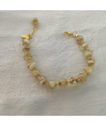 Murano glass cream/gold beaded bracelet  - $45.00