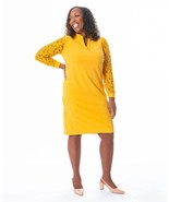 KASPER Lacey Lace-Sleeve Sheath Dress Gold Size M $99 - £30.38 GBP