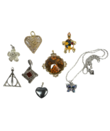 Vintage &amp; Modern Crystal Pendants Lot Marcasite Wire Hematite Silver Tone - €46,29 EUR