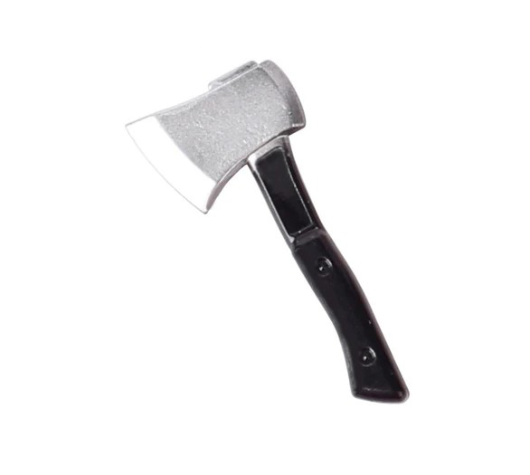 YY Minifigure Building Custom Silver and Black Axe Weapon for Army soldier - $2.62