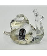Clear Handblown Glass Snail Paperweight By Pilgrim Glass USA - Original ... - €22,12 EUR