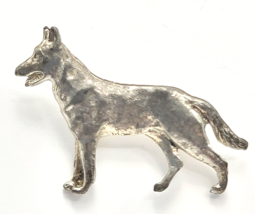 Vintage German Shepherd Dog Wolf Pin Brooch Silver Tone Metal Animal Jew... - $12.99