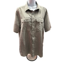 Mountain Hard Wear Mens L Short Sleeve Button Down Tech Wear Gray pockets - $18.99