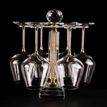 interoknack Luxury Crystal Wine Glass Set with Rotating Rack, Gold Stem ... - $349.00