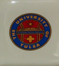 Vtg Tu University Tulsa College Wisdom Faith Service Ceramic Dish Attleboro Mass - £35.26 GBP