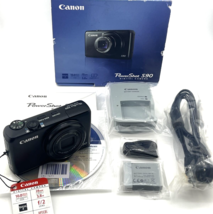 Canon PowerShot S90 Digital Camera Black 10MP Tested IOB - £185.42 GBP